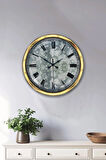 Hediyelik 40 Cm Gold Metal Decorative Duvar Saati