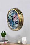 Hediyelik 40 Cm Gold Metal Deniz Duvar Saati