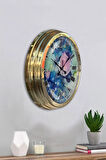 Hediyelik 40 Cm Gold Metal Deniz Duvar Saati
