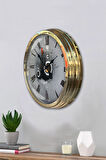 Hediyelik 40 Cm Gold Metal Music Duvar Saati