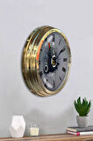 Hediyelik 40 Cm Gold Metal Music Duvar Saati