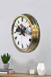 Hediyelik 40 Cm Gold Metal Motorsiklet Duvar Saati
