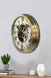 Hediyelik 40 Cm Gold Metal Nostalji Duvar Saati