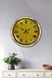 Hediyelik 40 Cm Gold Metal Sarı Duvar Saati