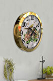 Hediyelik 36 Cm Gold Metal Birds Duvar Saati