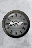 Hediyelik 36 Cm Siyah Metal Araba Duvar Saati