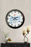 Hediyelik 36 Cm Siyah Metal Çanakkale Duvar Saati