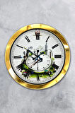 Hediyelik 36 Cm Gold Metal Dekoratif Duvar Saati