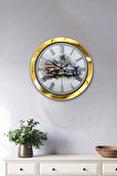 Hediyelik 36 Cm Gold Metal Istanbul Duvar Saati