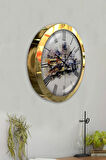 Hediyelik 36 Cm Gold Metal Istanbul Duvar Saati