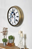 Hediyelik 40 Cm Eskitme Metal Kurt Duvar Saati