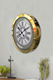 36 Cm Gold Metal Roma Rakamlı Duvar Saati
