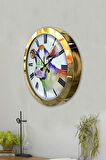 Hediyelik 36 Cm Gold Metal Inek Duvar Saati