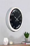 Hediyelik 36 Cm Beyaz Metal Vintage Duvar Saati