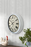 Hediyelik 40 Cm Beyaz Metal Smiths Duvar Saati