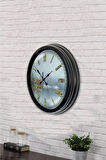 Hediyelik 40 Cm Siyah Metal Alanya Duvar Saati