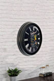 Hediyelik 40 Cm Siyah Metal Içecek Duvar Saati