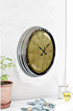 Hediyelik 40 Cm Krom Metal Eskitme Duvar Saati