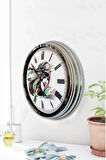 40 Cm Krom Metal Modern Sanat Duvar Saati