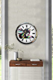 40 Cm Krom Metal Modern Sanat Duvar Saati