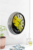 Hediyelik 40 Cm Krom Metal Sanatsal Duvar Saati