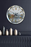 Hediyelik 36 Cm Krom Metal Alanya Duvar Saati