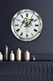 Hediyelik 36 Cm Krom Metal Bird Duvar Saati