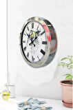 Hediyelik 36 Cm Krom Metal Bird Duvar Saati