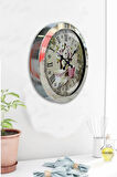 Hediyelik 36 Cm Krom Metal Coffee Duvar Saati