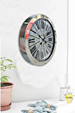 Hediyelik 36 Cm Krom Metal Dekoratif Duvar Saati
