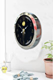 Hediyelik 36 Cm Krom Metal Gece Duvar Saati