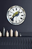 Hediyelik 36 Cm Krom Metal Kuş Duvar Saati