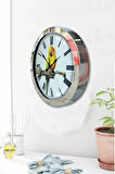Hediyelik 36 Cm Krom Metal Kuş Duvar Saati