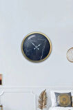 40 Cm Eskitme Metal Black Marble Duvar Saati