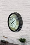 40 Cm Siyah Metal Zengin Duvar Saati