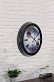 40 Cm Siyah Metal Yeni Dünya Duvar Saati