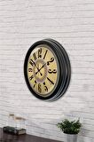 40 Cm Siyah Metal Yellow Duvar Saati