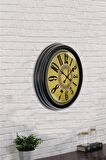 40 Cm Siyah Metal Yellow Duvar Saati