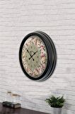 40 Cm Siyah Metal Vintage Duvar Saati