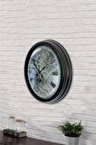 40 Cm Siyah Metal Vintage Duvar Saati