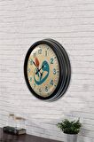 40 Cm Siyah Metal Vav Duvar Saati