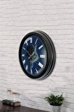 40 Cm Siyah Metal Vahşi Doğa Duvar Saati