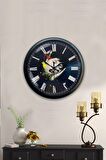 40 Cm Siyah Metal Uyku Duvar Saati