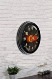 40 Cm Siyah Metal Türkiye Duvar Saati