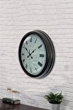 40 Cm Siyah Metal Taş Görünümlü Duvar Saati
