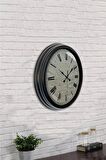 40 Cm Siyah Metal Taş Görünümlü Duvar Saati
