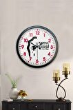 40 Cm Siyah Metal Sosyal Mesaj Duvar Saati