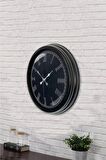 40 Cm Siyah Metal Siyah Duvar Saati