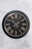 40 Cm Siyah Metal Siyah Duvar Saati