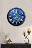 40 Cm Siyah Metal Sea Life Duvar Saati